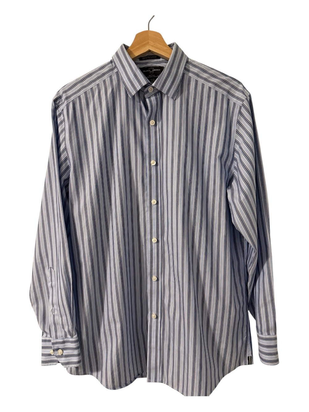 Black Brown 1826 Men’s 100% Egyptian Cotton Fitted Non-Iron Dress Shirt 16 33/34